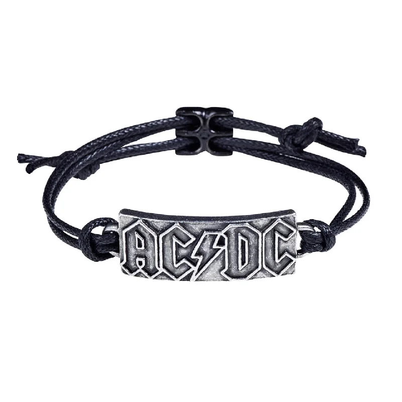 AC/DC Lightning Logo Cord Bracelet by Alchemy Gothic