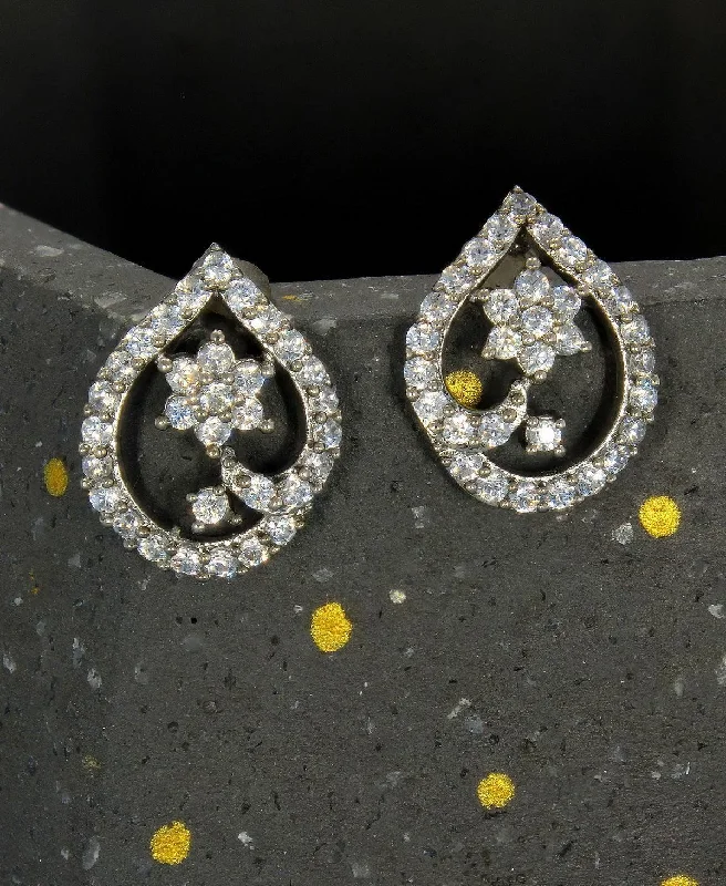 women sparkly earrings -Fashionable Stone Stud Earrings