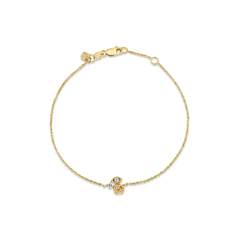 Gold & Diamond Marquise Eye Rose Bracelet