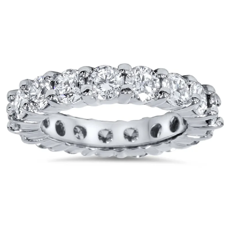 classic engagement rings -4Ct TW Round Diamond Platinum Eternity Ring Wedding Band Lab Grown