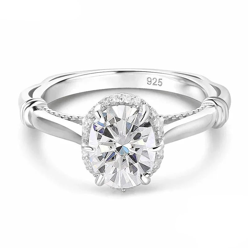 simple engagement rings with diamonds -Glamorous 2.0ct Oval Cut Created Diamond Engagement Ring