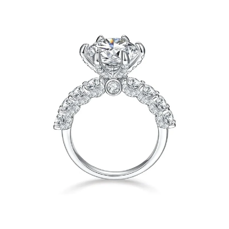 cushion cut engagement rings -3.0 Ct Round Diamond Engagement Ring