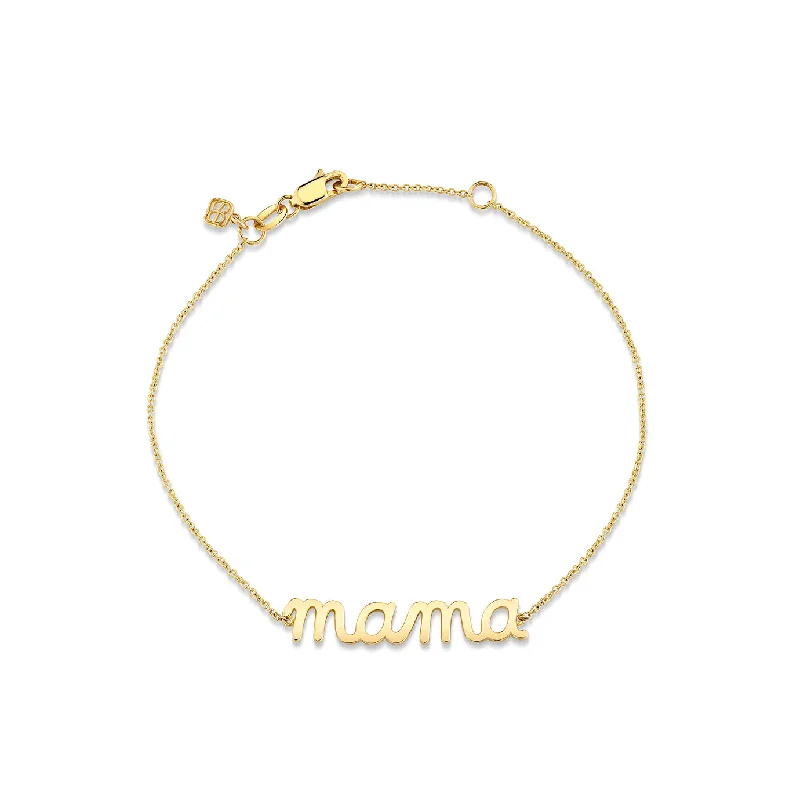 Pure Gold Mama Script Bracelet