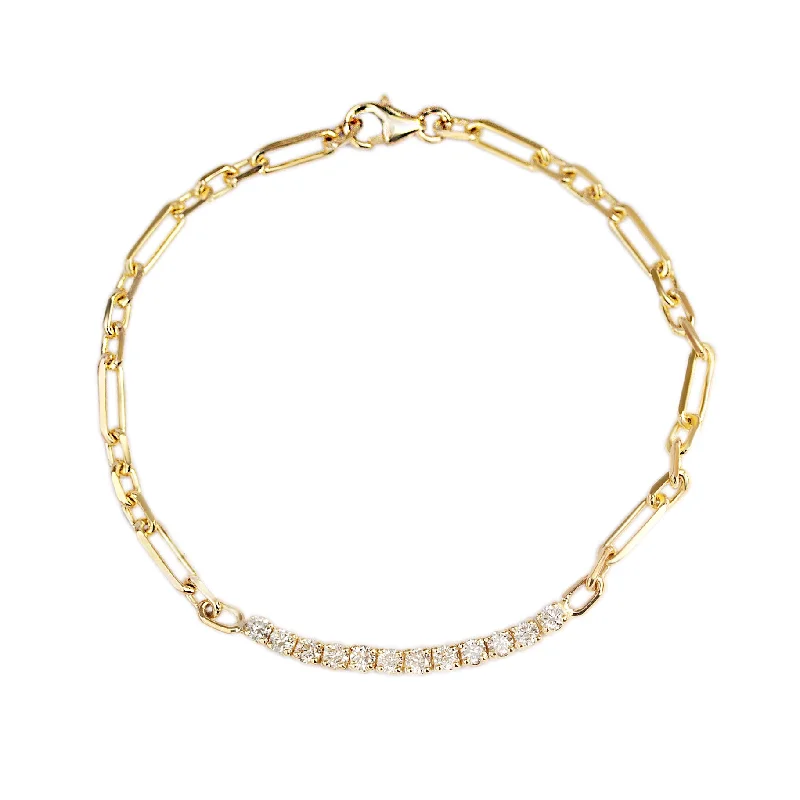 Tennis Paperclip Diamond bracelet