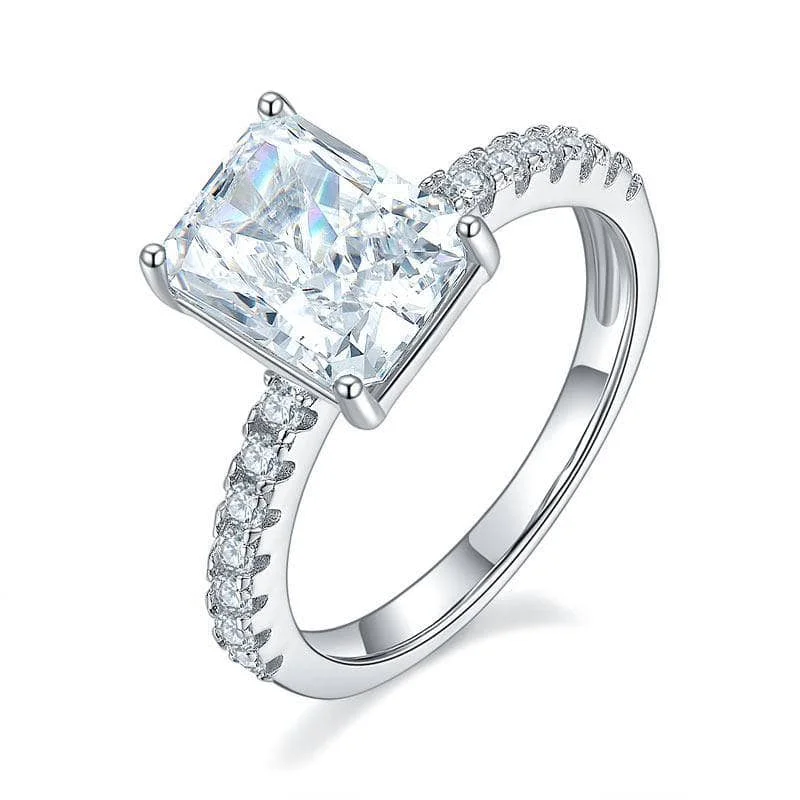 cushion diamond engagement rings -3ct Created Diamond Princess Cut Engagement Ring